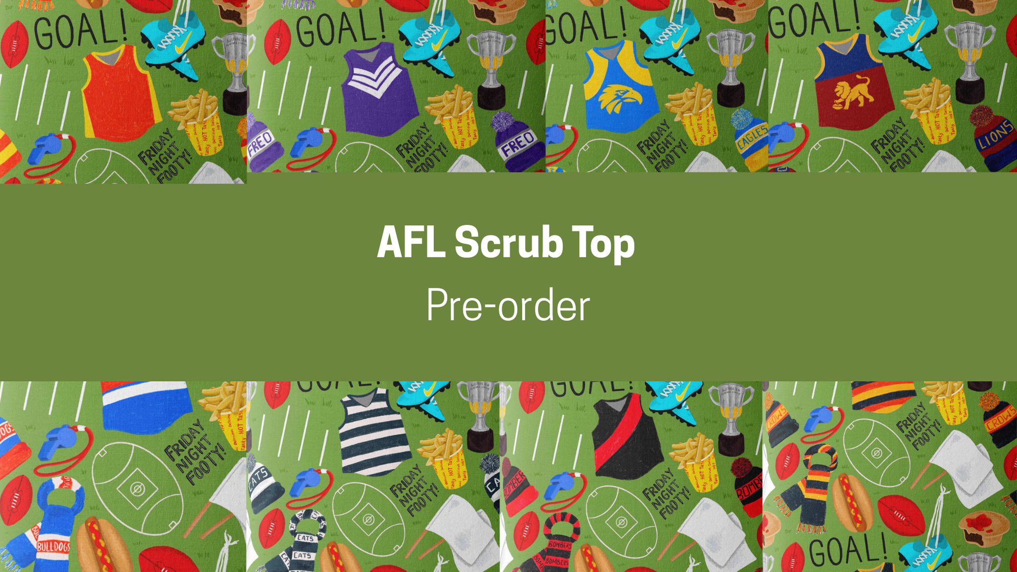 AFL Scrub tops (Pre order)