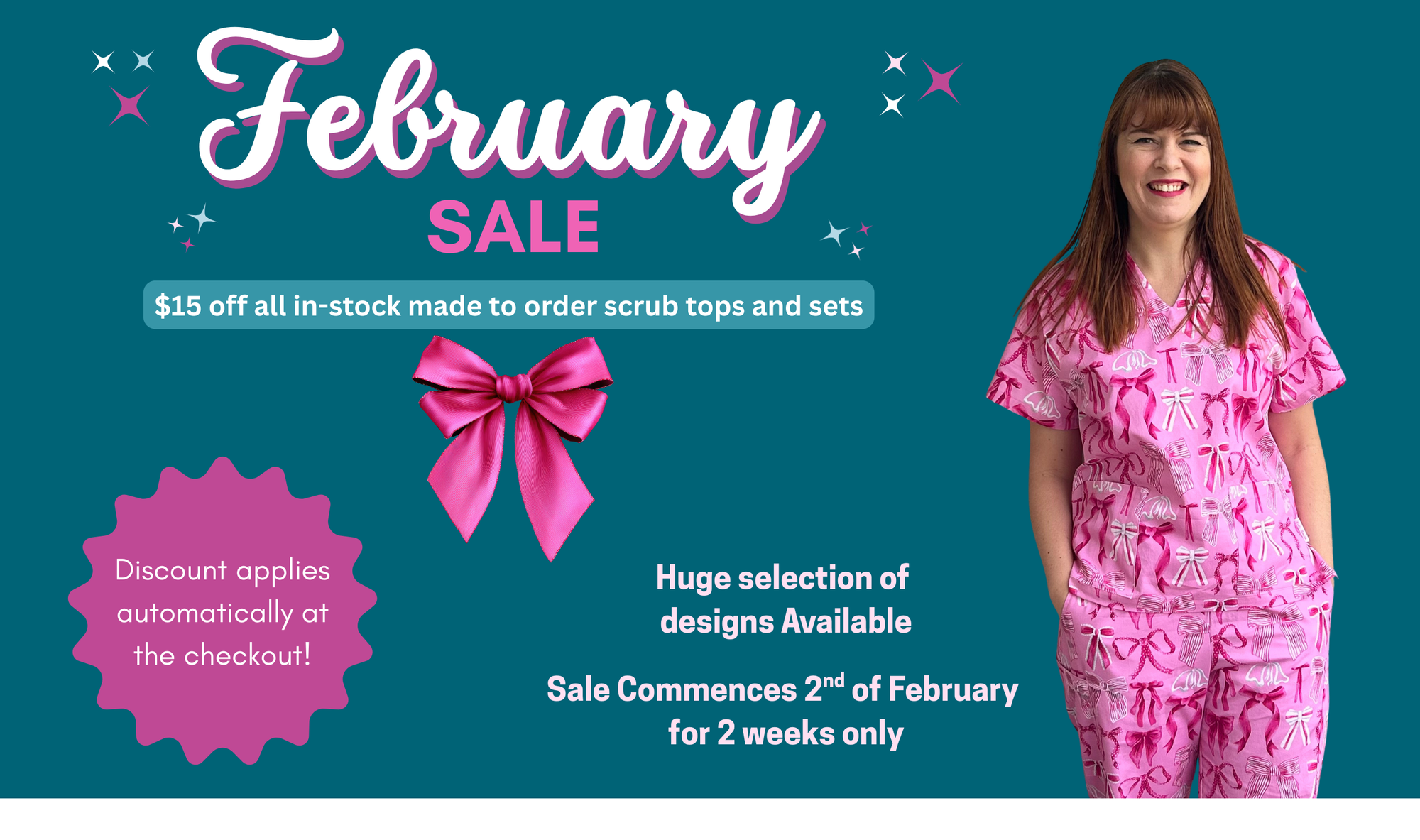 February Sale: In-stock made to order scrub tops and sets