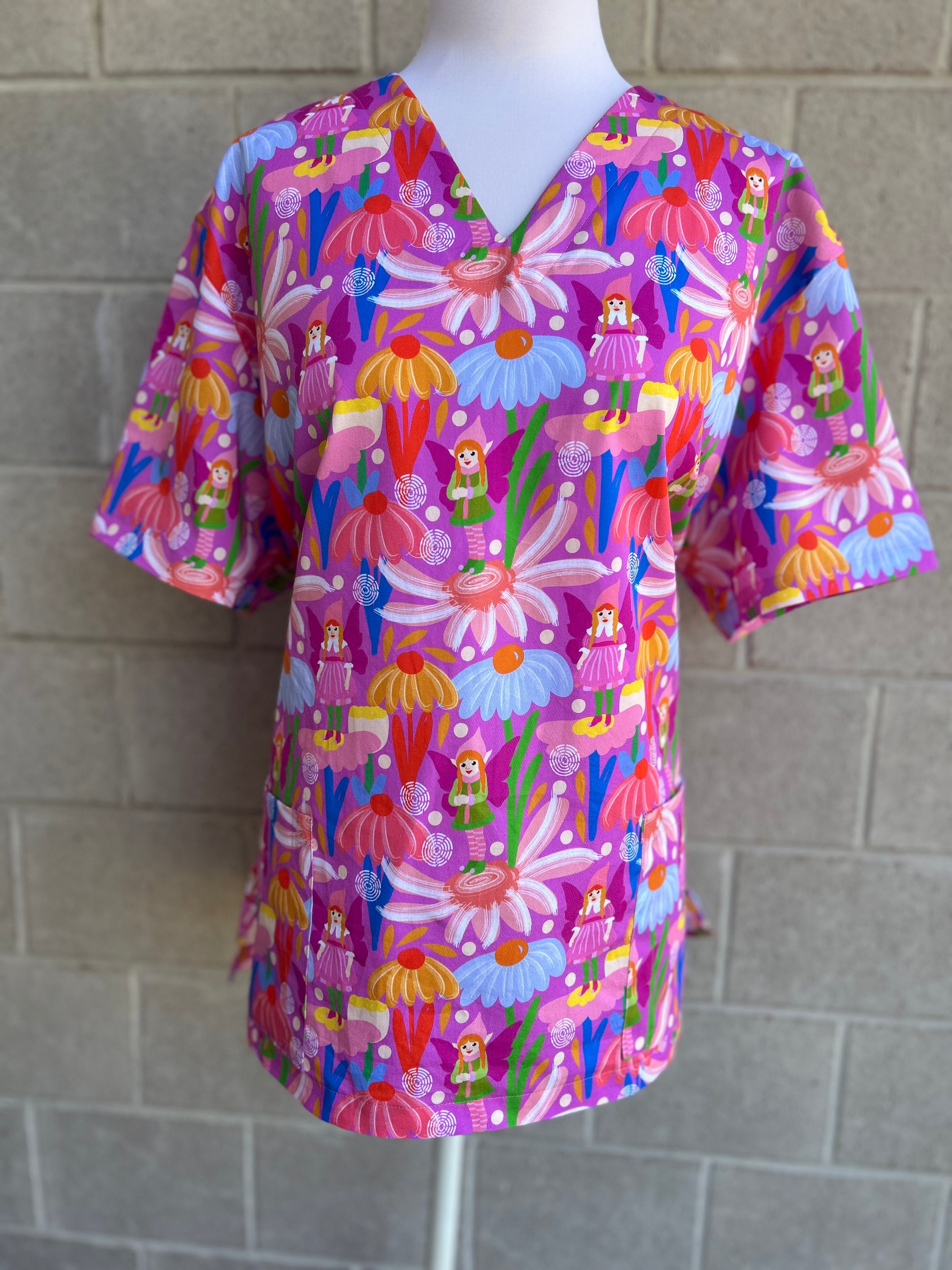 Elven Grove Mauve Scrub Top (Pre-order)