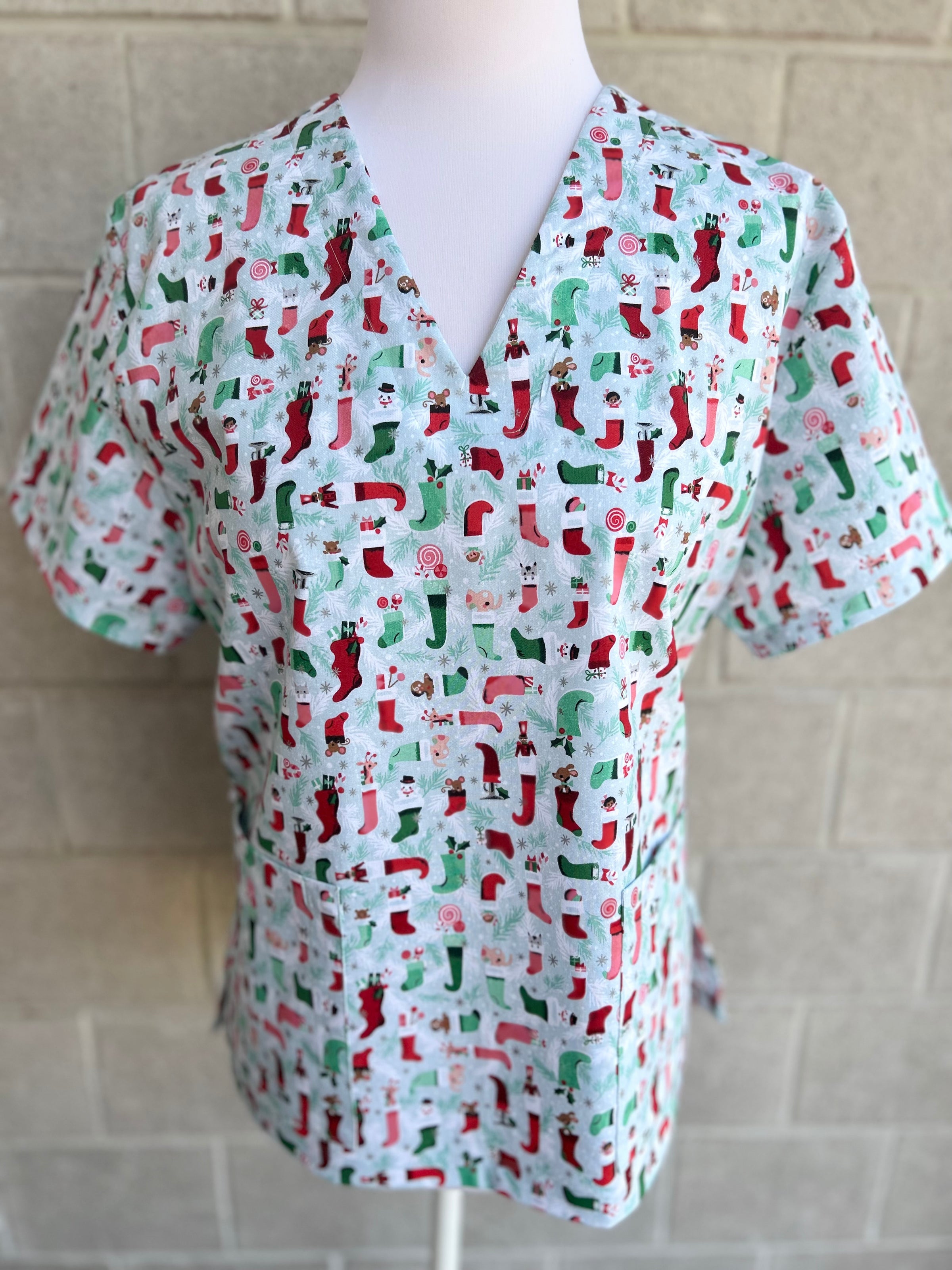 Christmas Stockings Scrub top