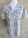 Christmas Stockings Scrub top (Ready made)