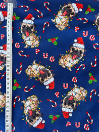 A pugtastic christmas scrub top ( ONE LEFT: XS, S, M, L or XL)