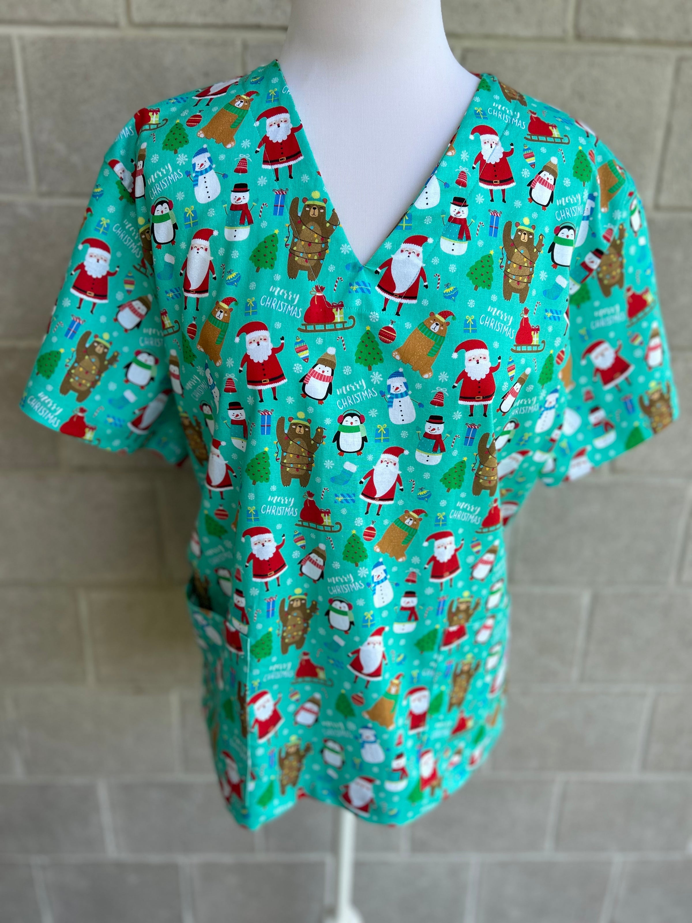 Tis the season scrub top