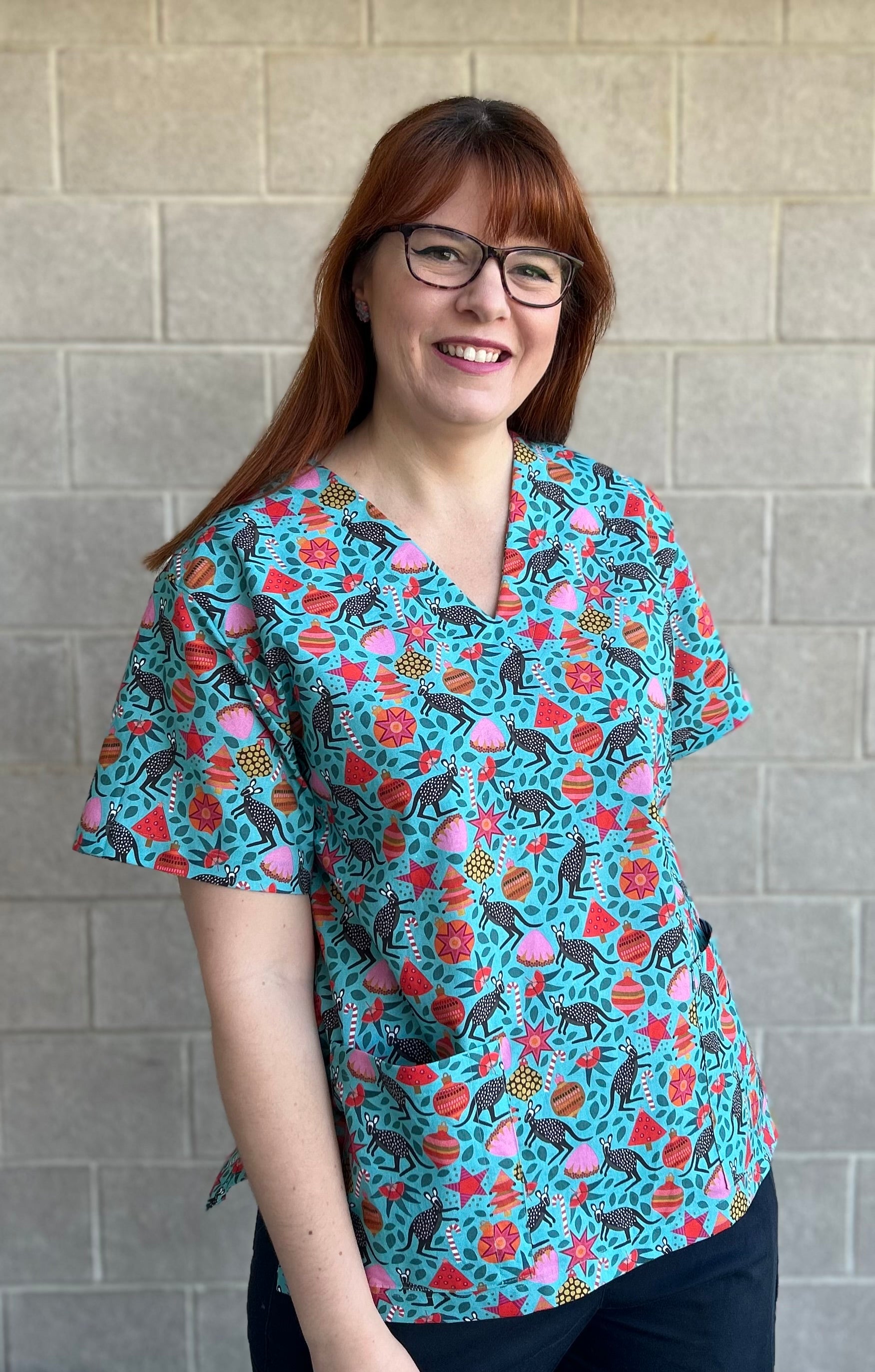 Jocelyn Proust Christmas scrub top