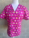 Pink Barbie World Scrub Top