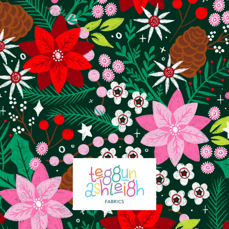 Christmas florals scrub top (pre order)