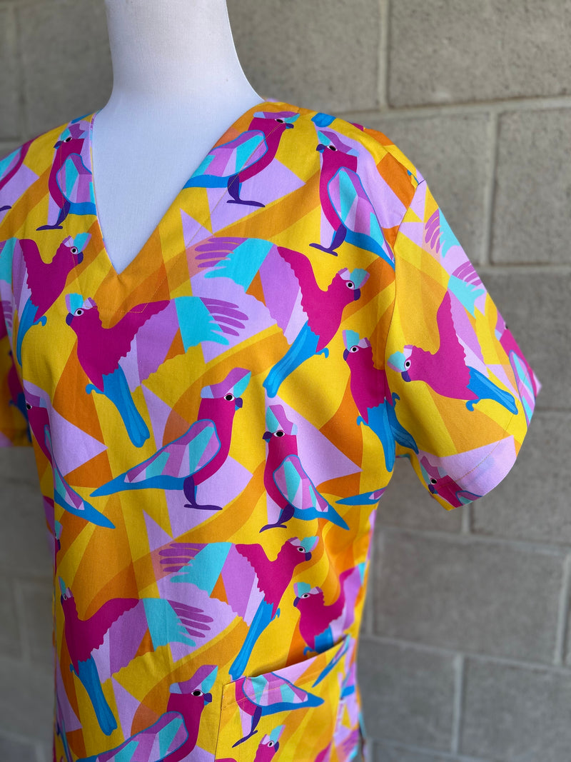 Geo Galahs yellow Scrub Top (Pre-order)