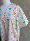 Hen Frolic Scrub top (one left: size XS-XL Only)