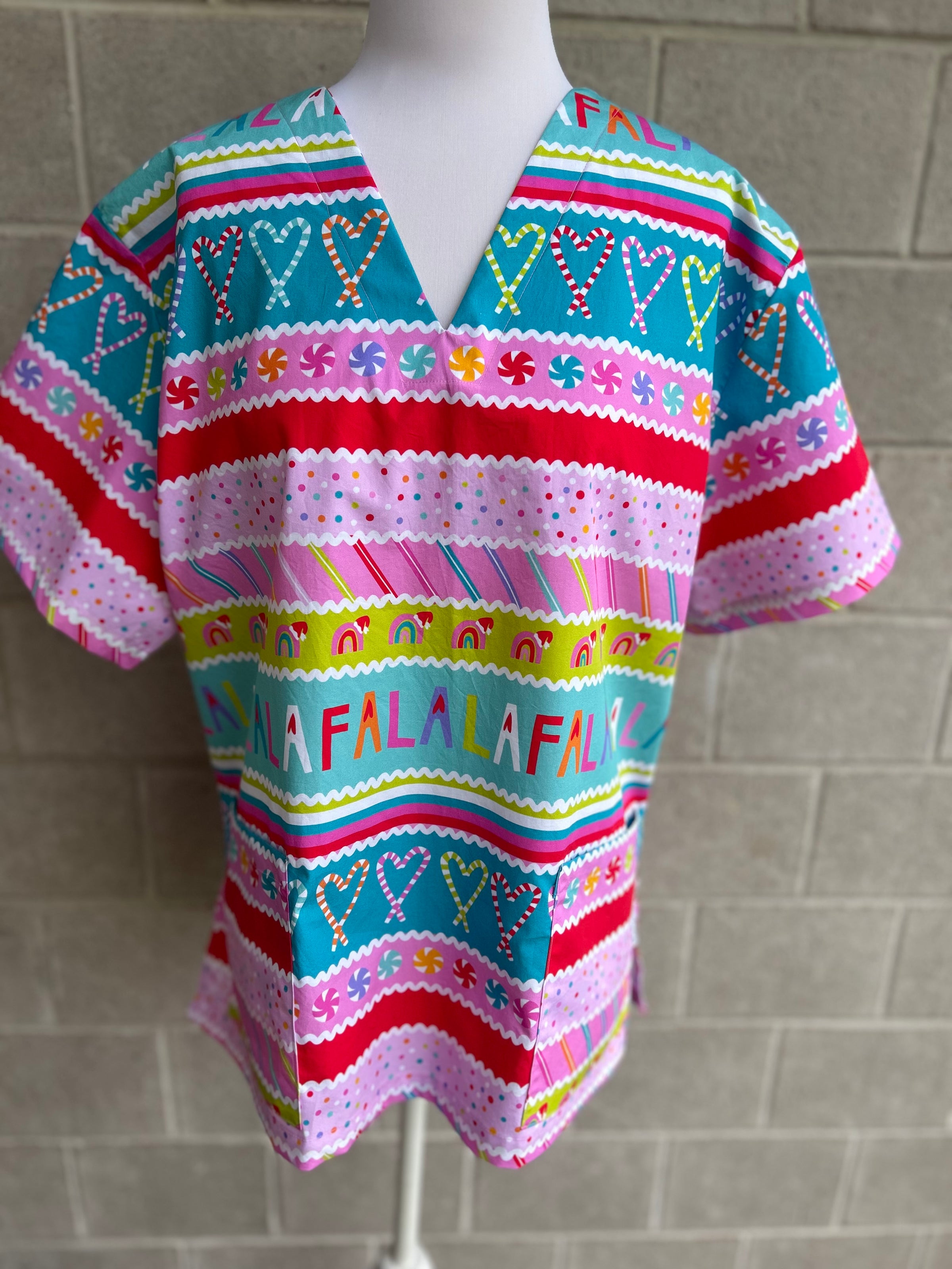 Rainbow Fair Isle scrub top