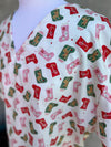 Christmas stockings scrub top