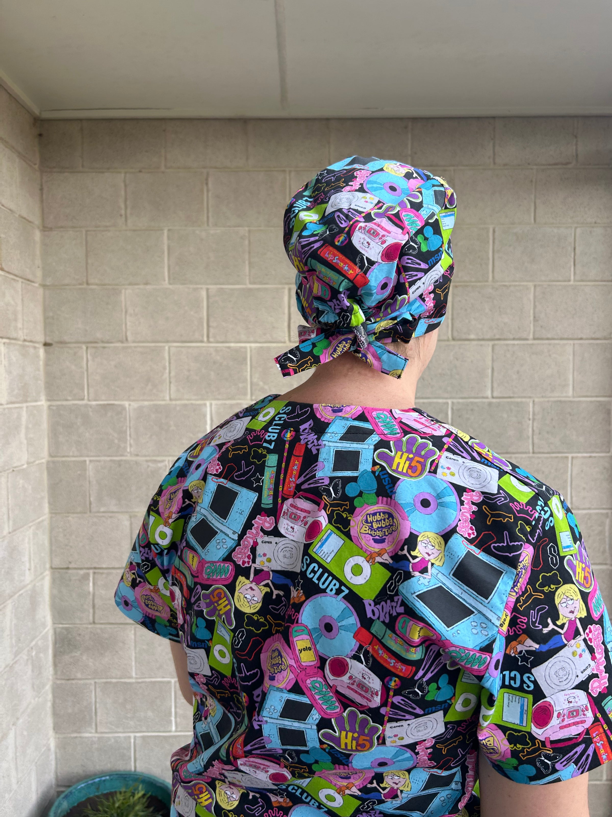 00’s Mashup Scrub Cap (for long hair)