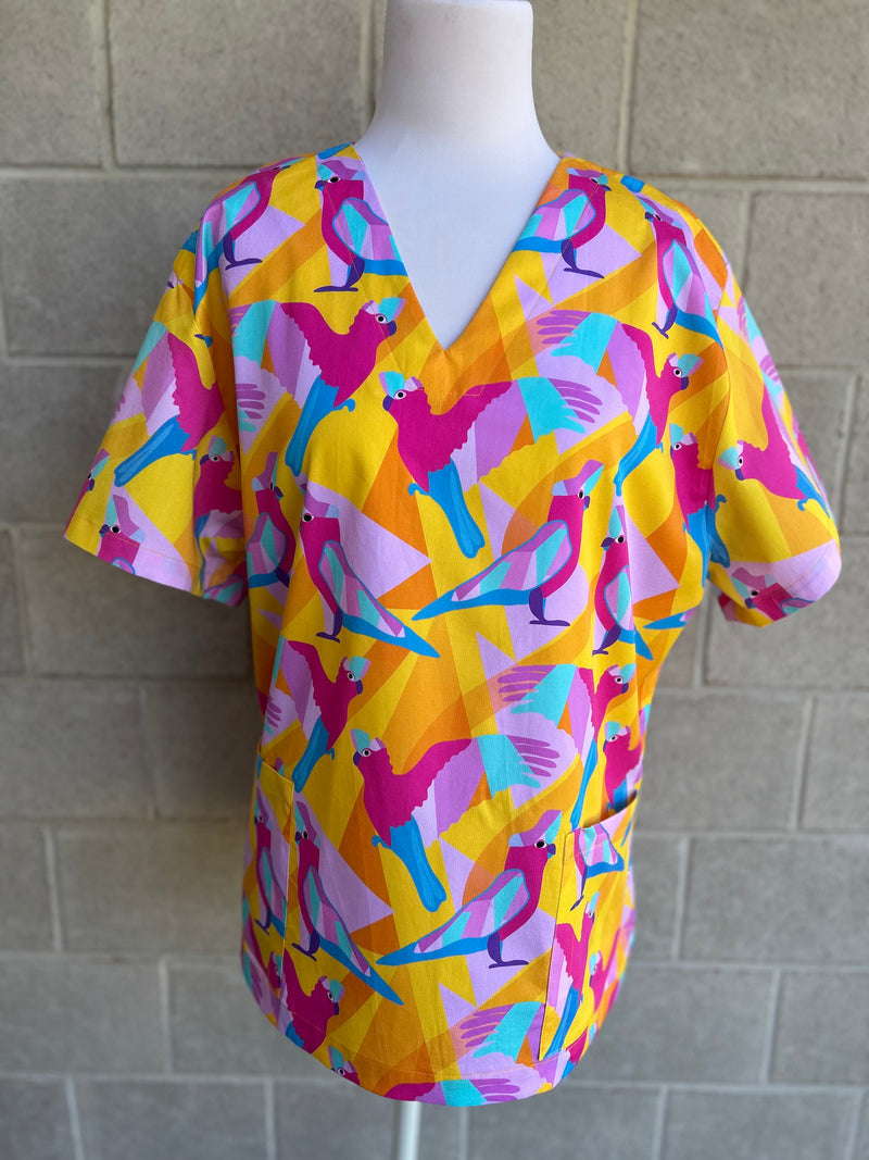 Geo Galahs yellow Scrub Top (Pre-order)