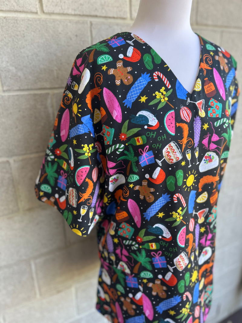 Aussie Christmas Scrub Top