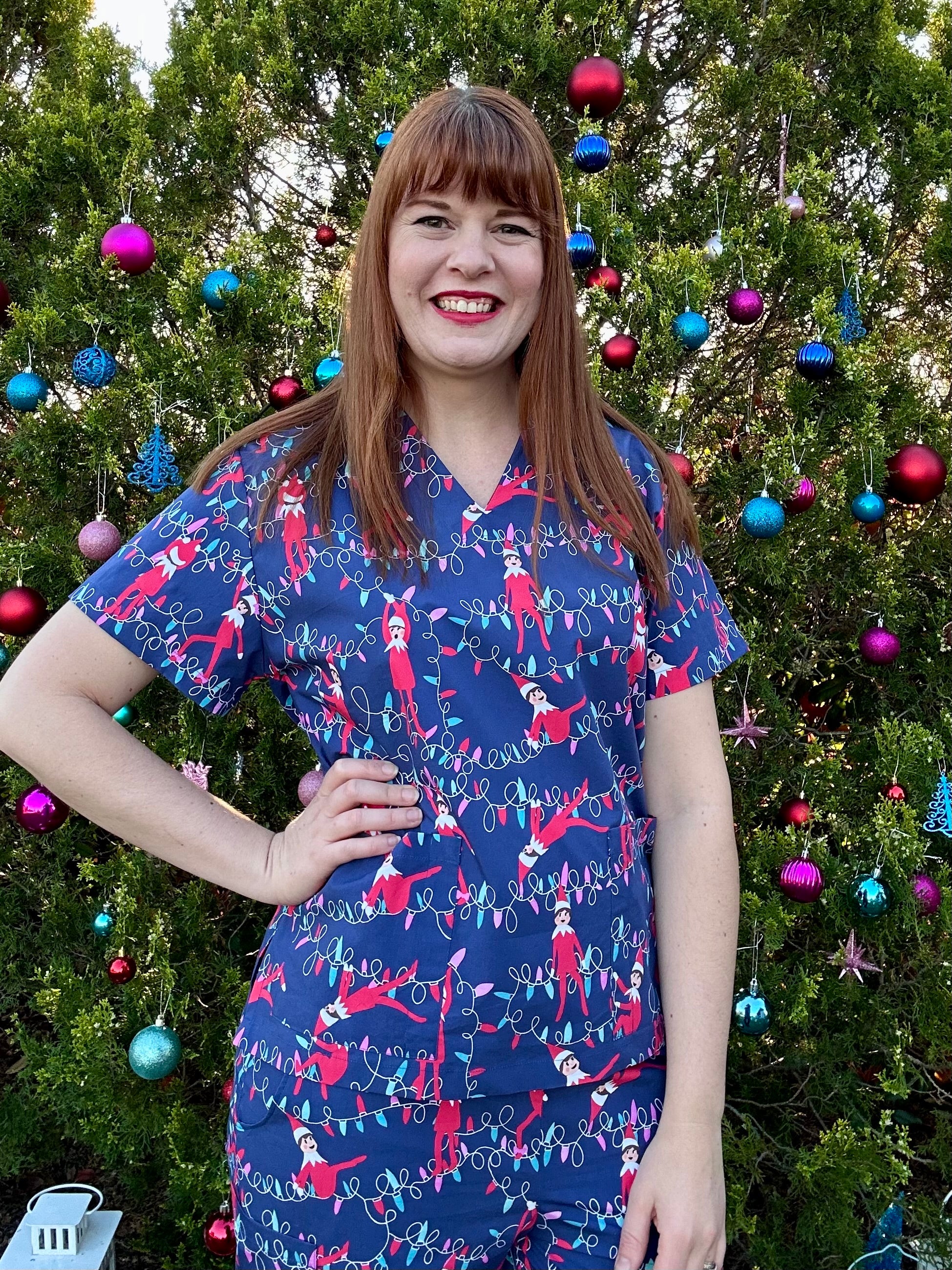 Cheeky Elf scrub top
