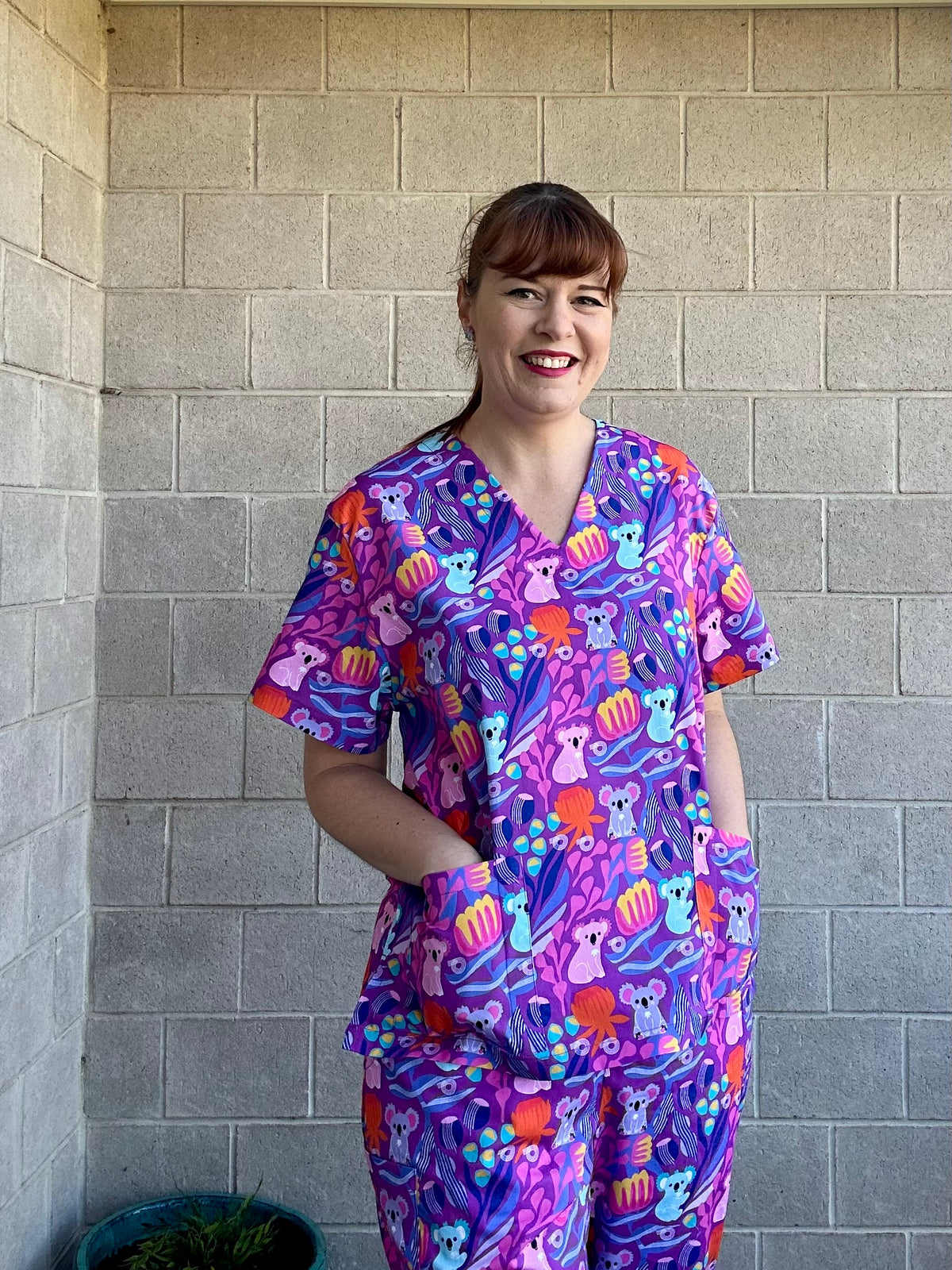 Koala Dancer Scrub Top (one left: size XS or S only)