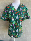 Christmas Dogs Scrub Top