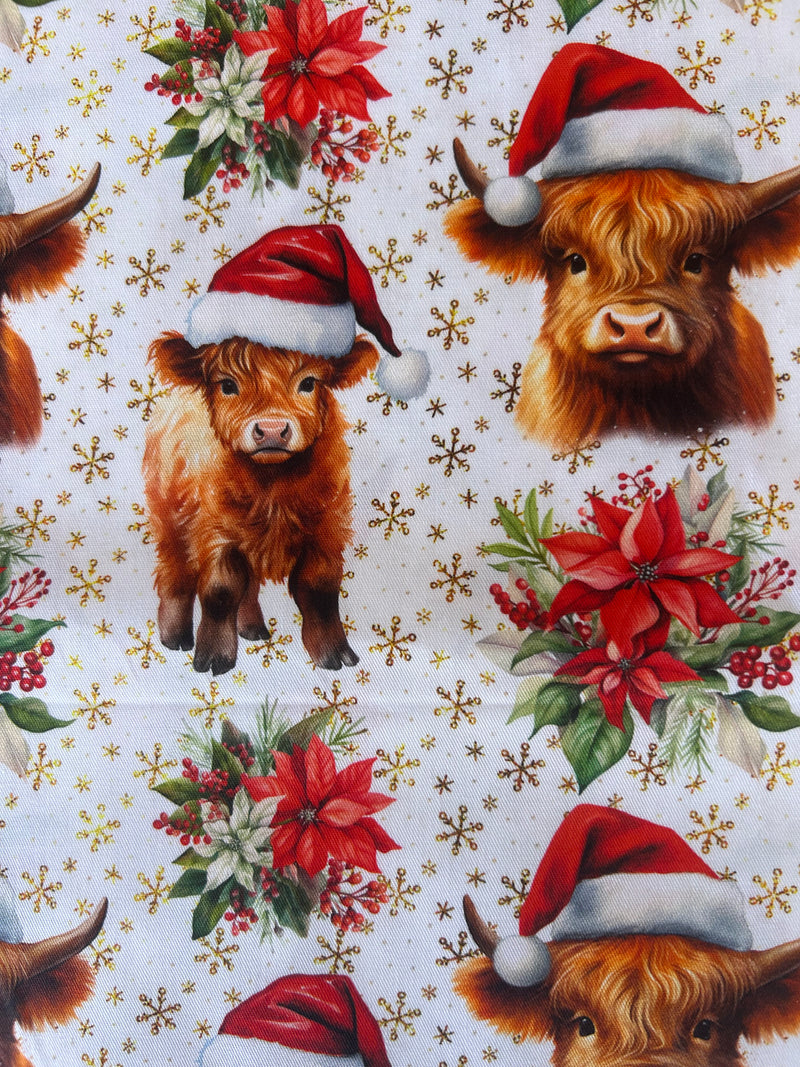 Christmas highland cows scrub top