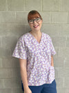 Lilac floral Scrub top