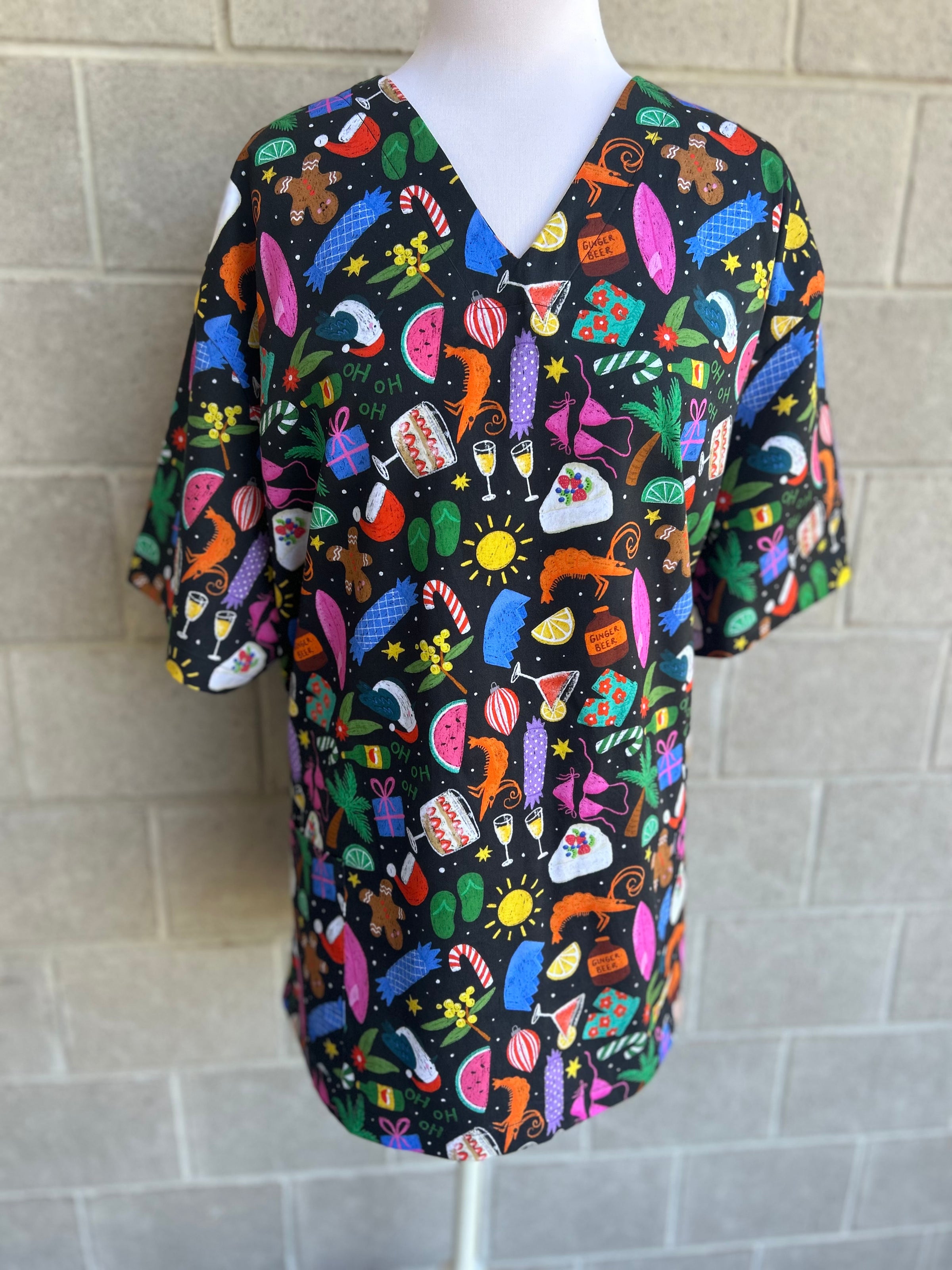 Aussie Christmas Scrub Top