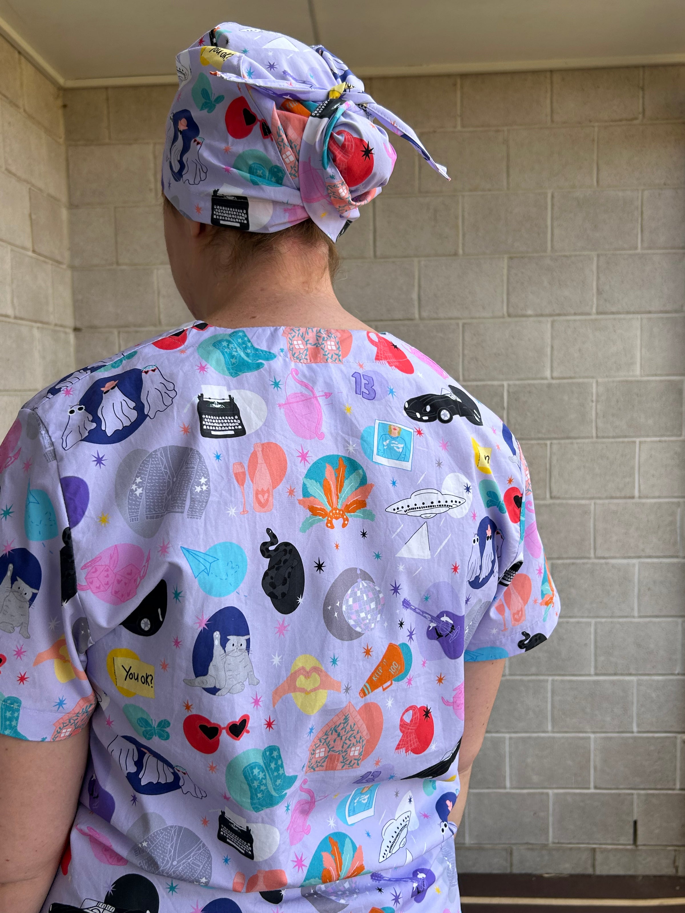 Eras purple Scrub Cap (for long hair)