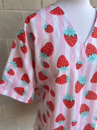 Strawberry stripes Scrub Top (Pre-order)
