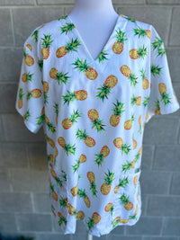 Pineapples Scrub Top