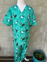 Bin Chicken & Bush Turkey Christmas Scrub Set (Pre-order)