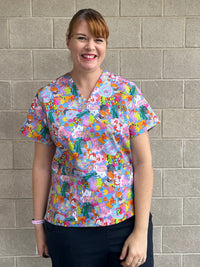 80’s Mash up Scrub Top (Pre-order)