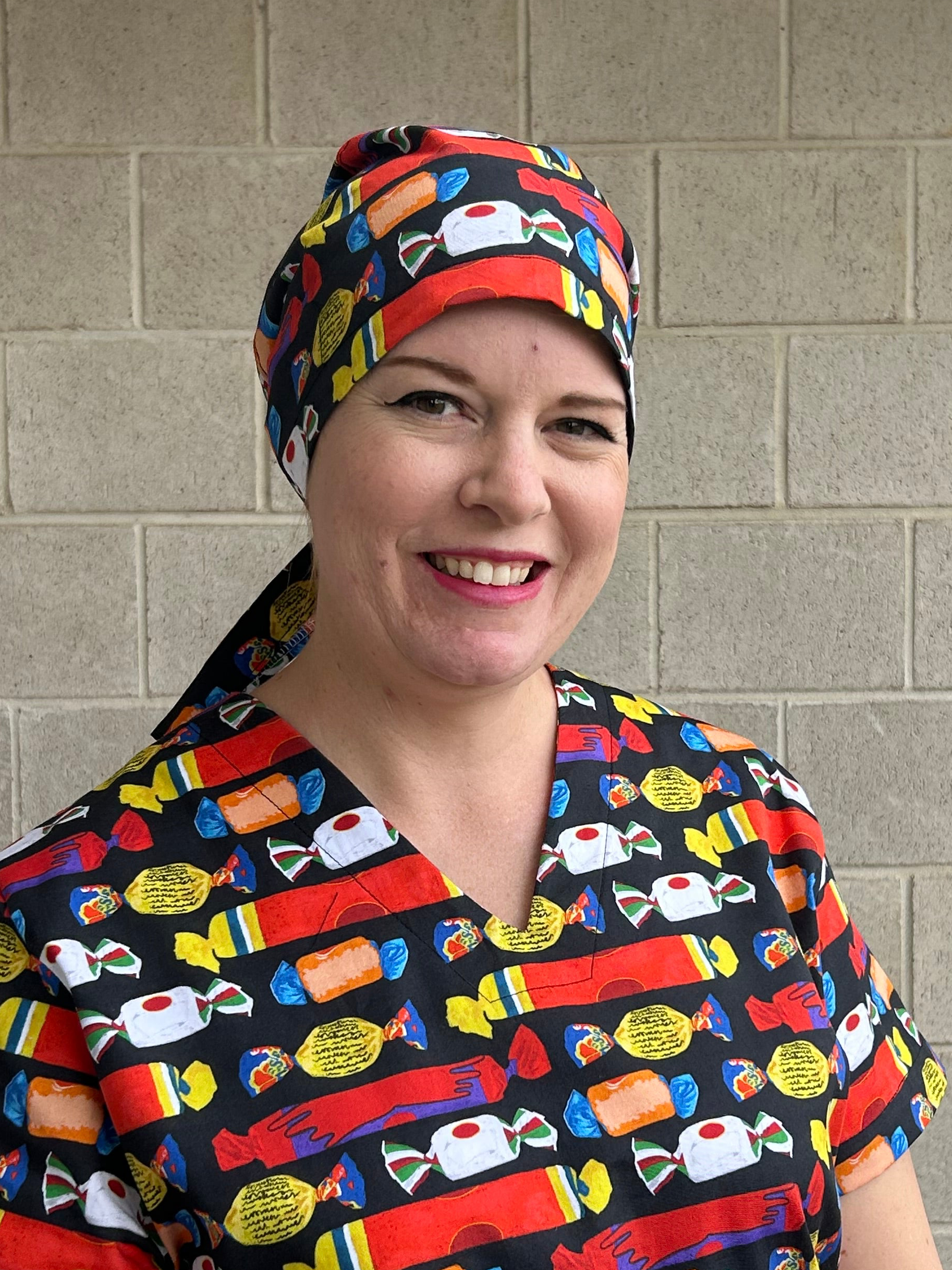 Wrapped lollies Scrub Cap (for long hair)