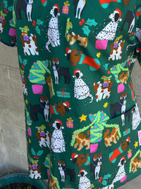 Christmas Dogs Scrub Top (Pre-order)