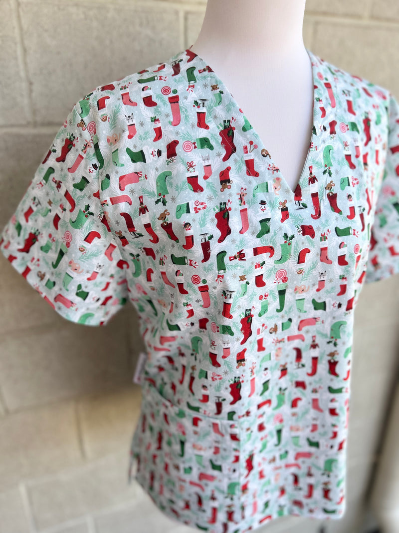 Christmas Stockings Scrub top