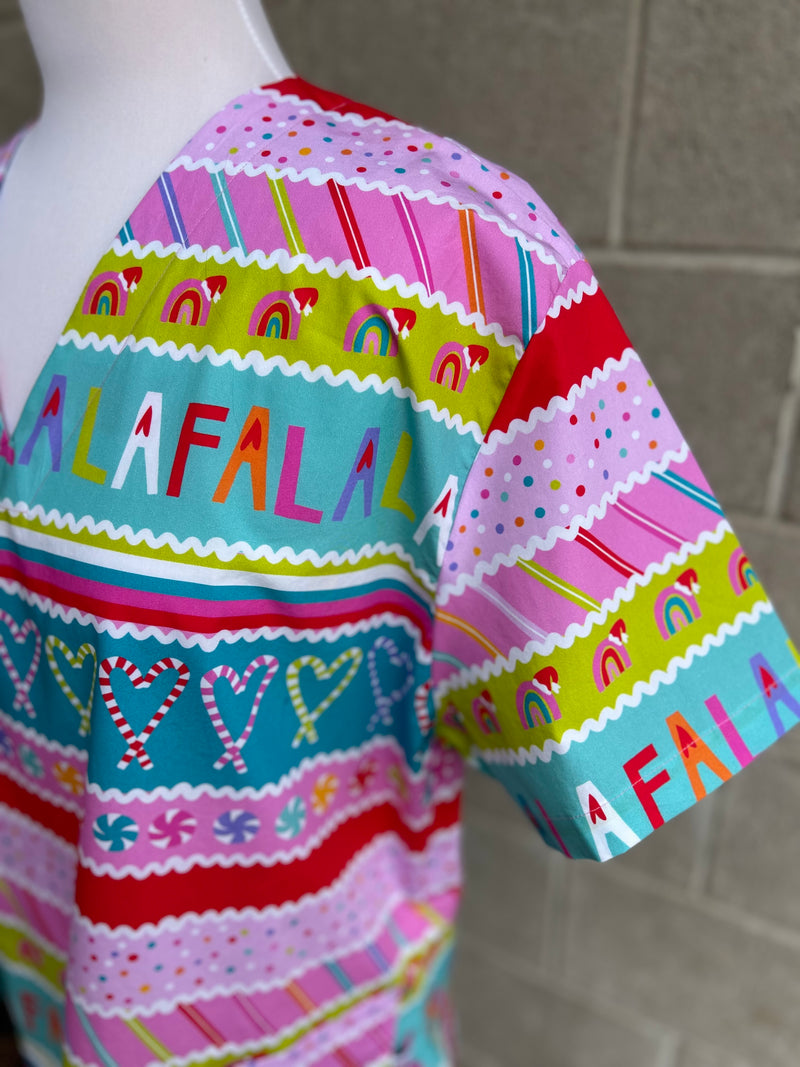 Rainbow Fair Isle scrub top