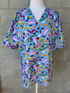 Party mix blue Scrub Top (Pre-order)