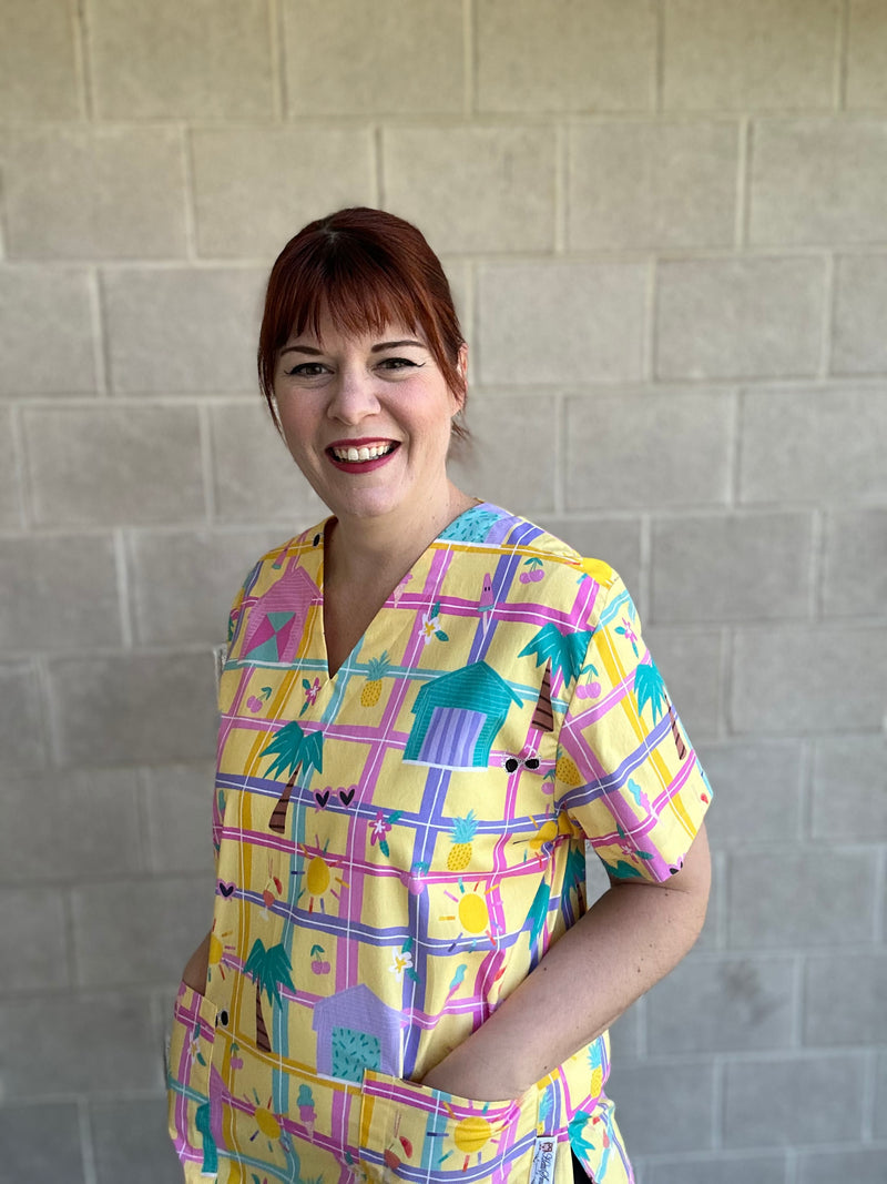 By the beach scrub top (ONE LEFT: size XS or S only)