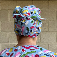 Party mix blue Scrub Cap (for long hair)