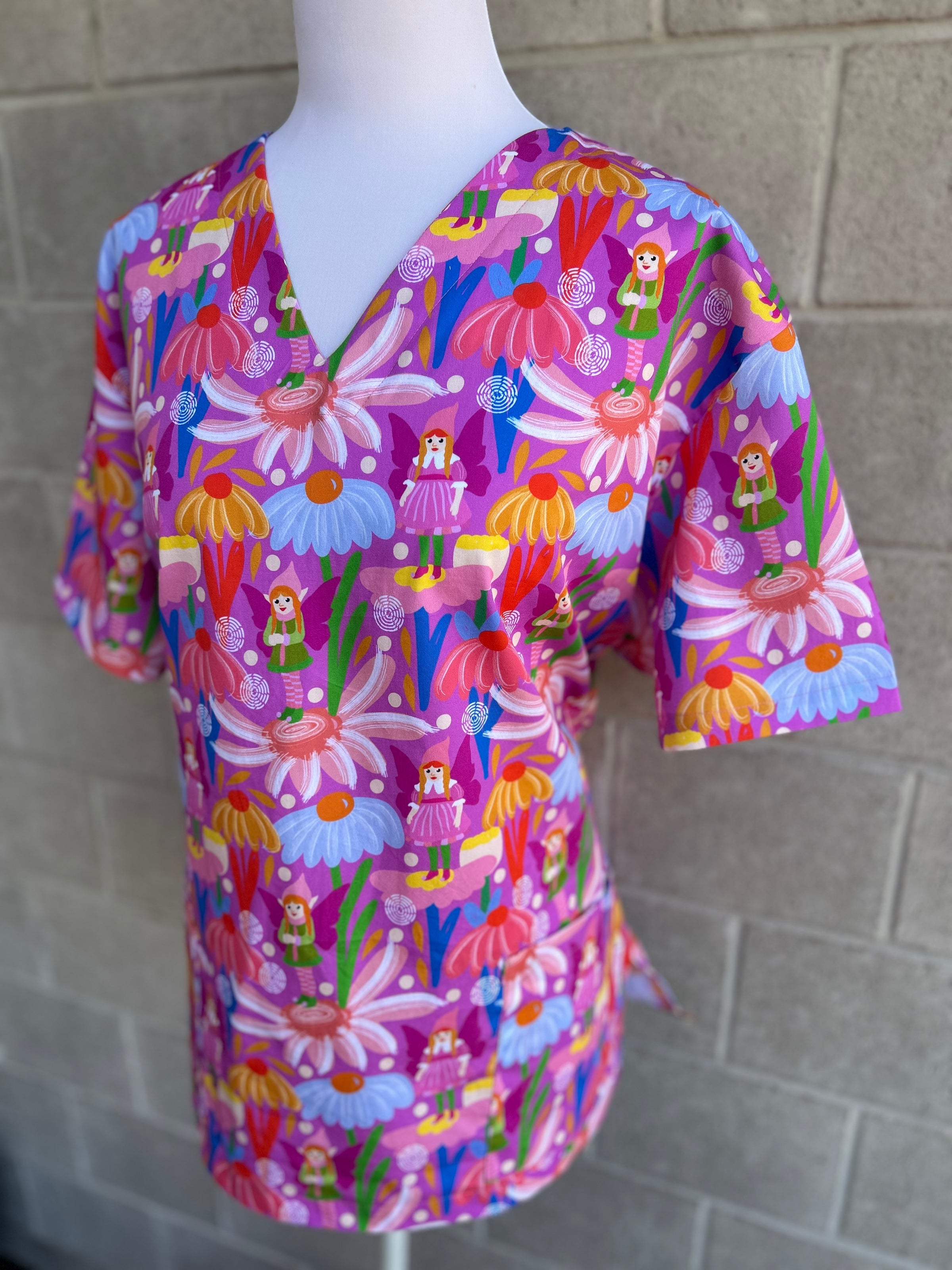 Elven Grove Mauve Scrub Top (Pre-order)