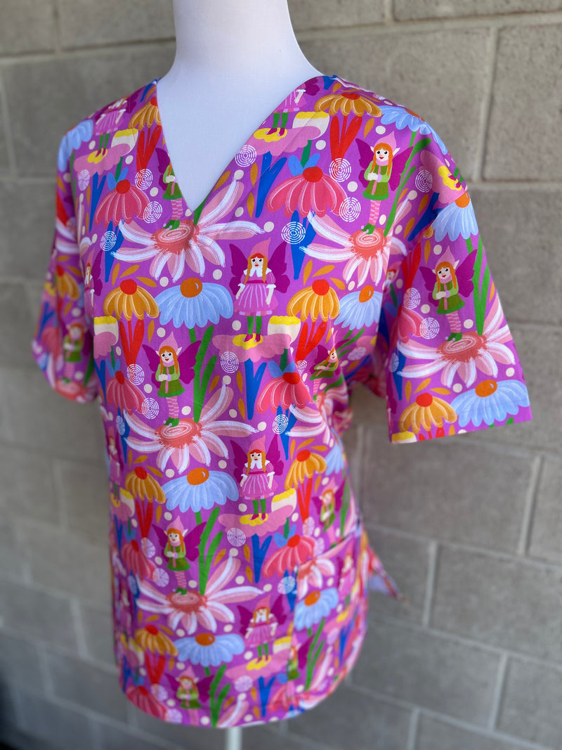 Elven Grove Mauve Scrub Top (Pre-order)