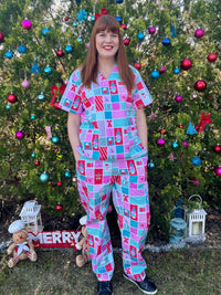 Christmas Quilt Scrub Set (Ready made size M)