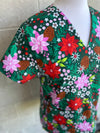 Christmas florals scrub top (Ready made)