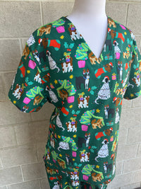 Christmas Dogs scrub Set
