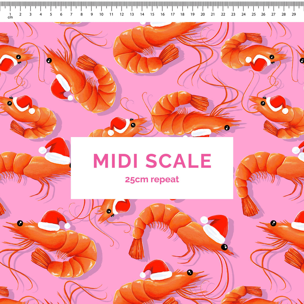 Christmas Prawns Pink Scrub Top (Pre-order)