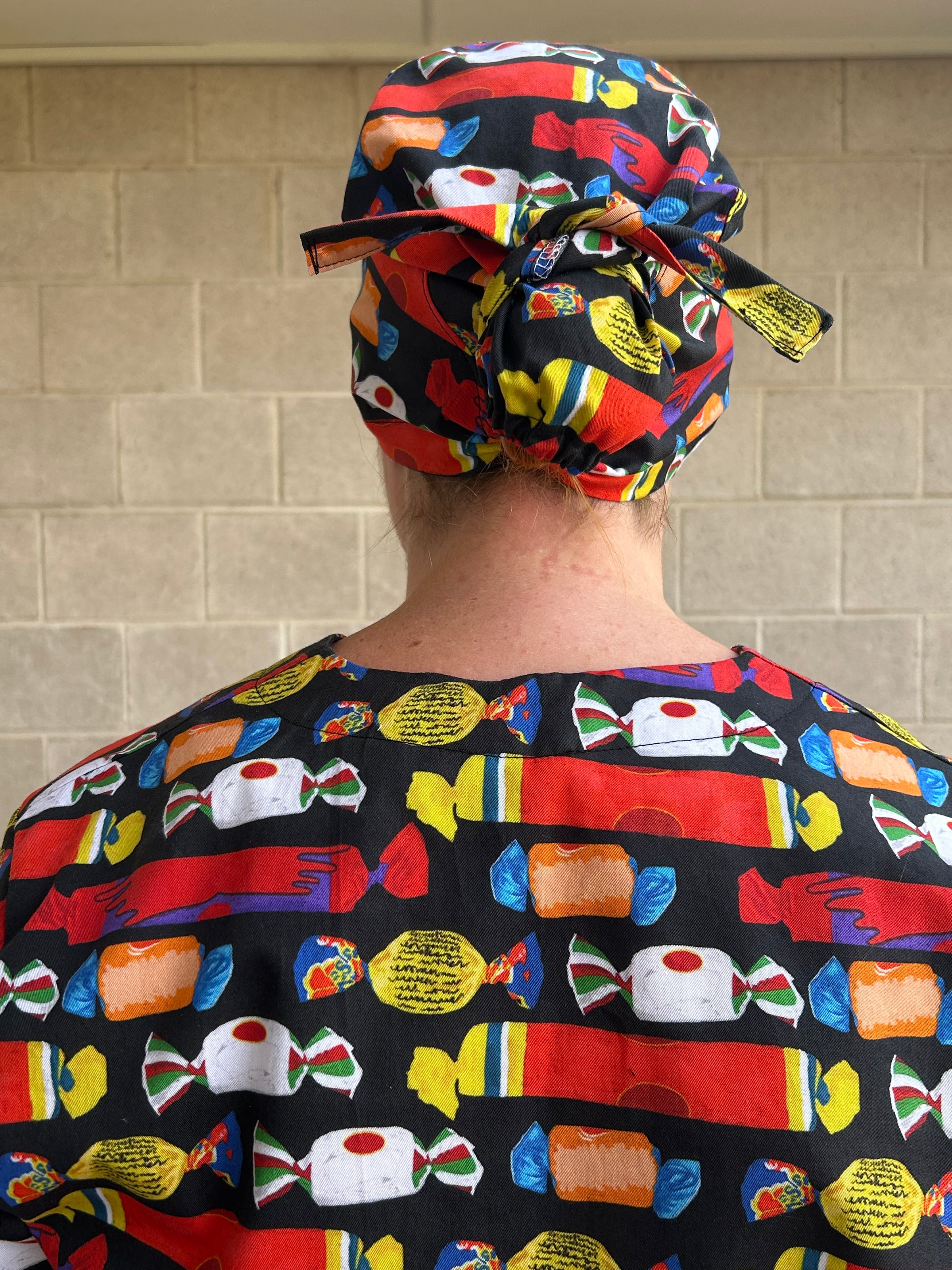 Wrapped lollies Scrub Cap (for long hair)