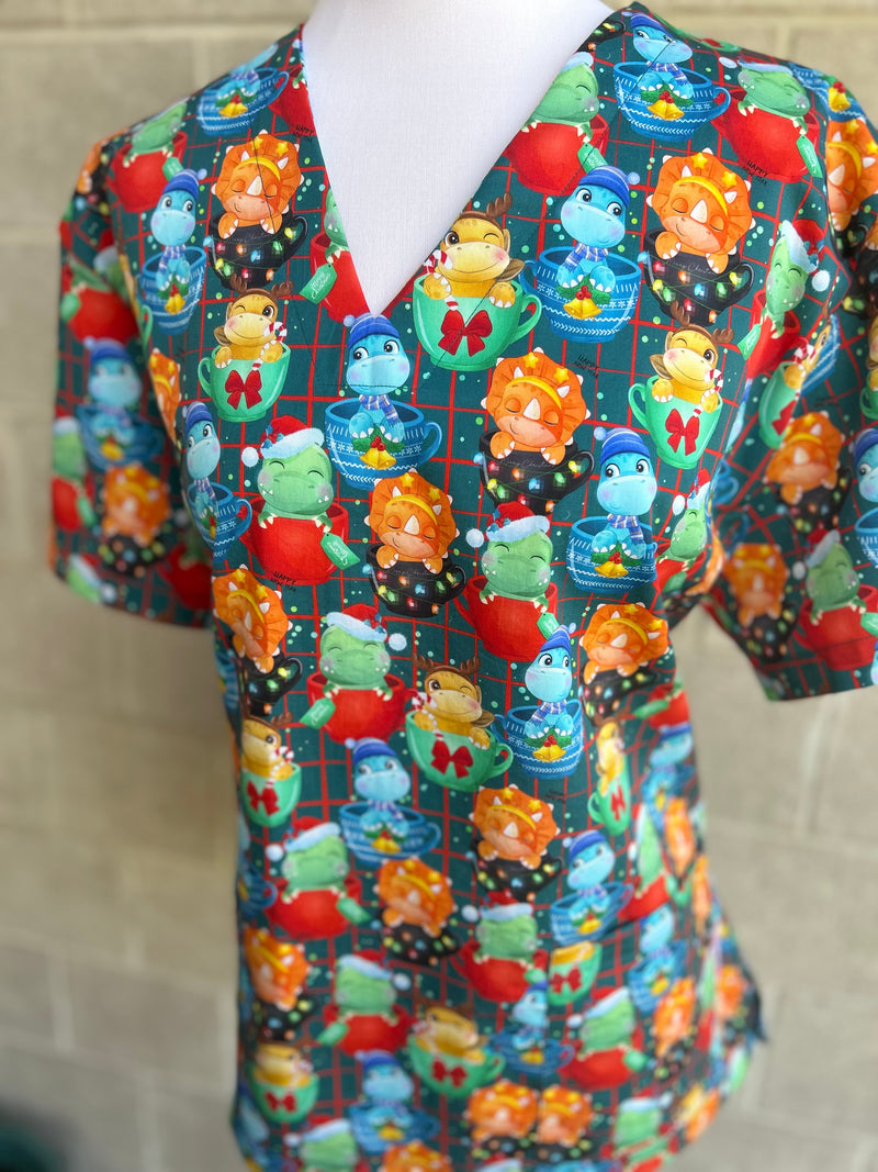 Teacup Dinosaurs scrub top