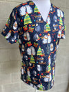 Christmas Penguins scrub top (one left: XS, S, M, L or XL only)