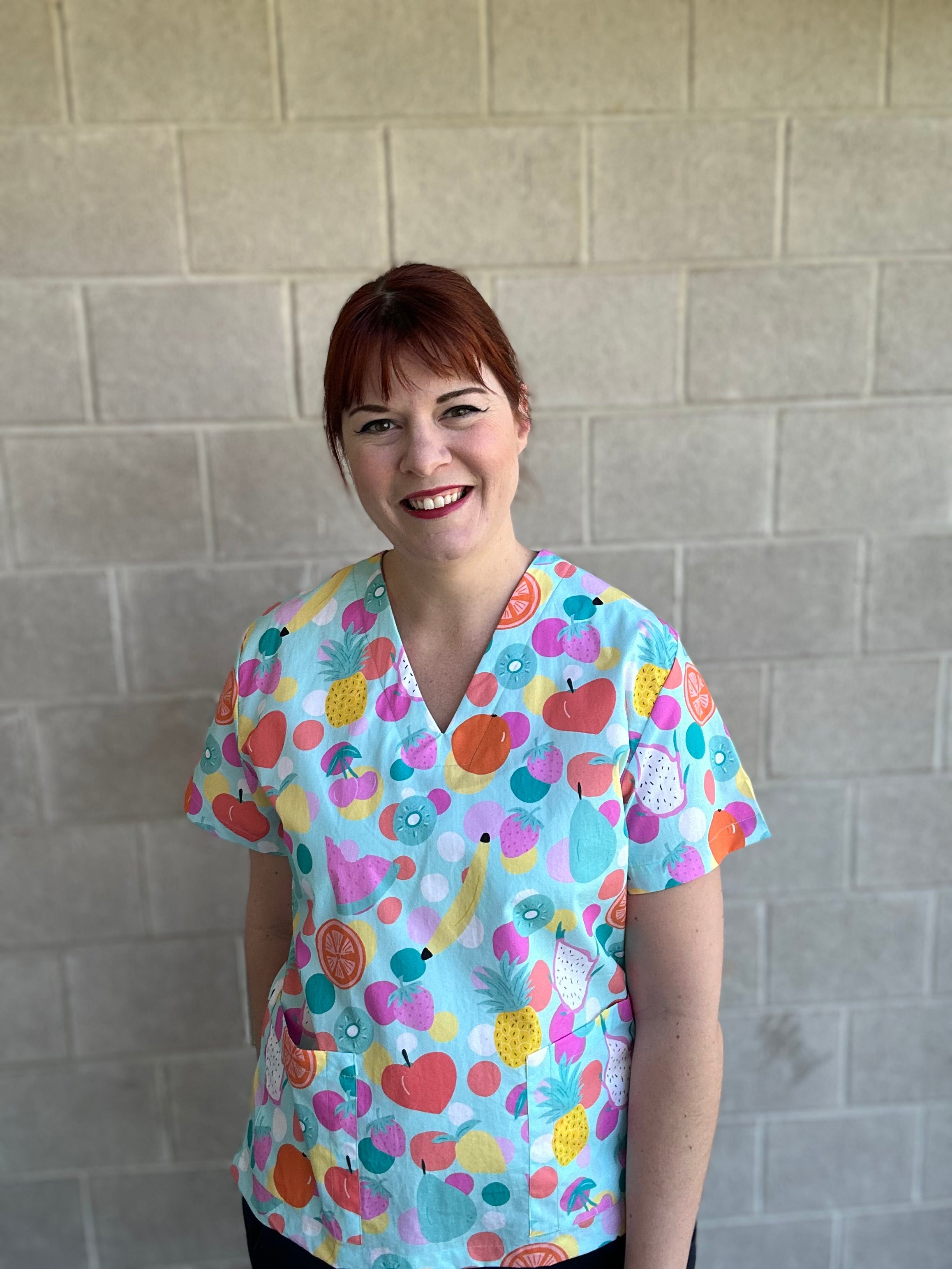 Fruit punch scrub top