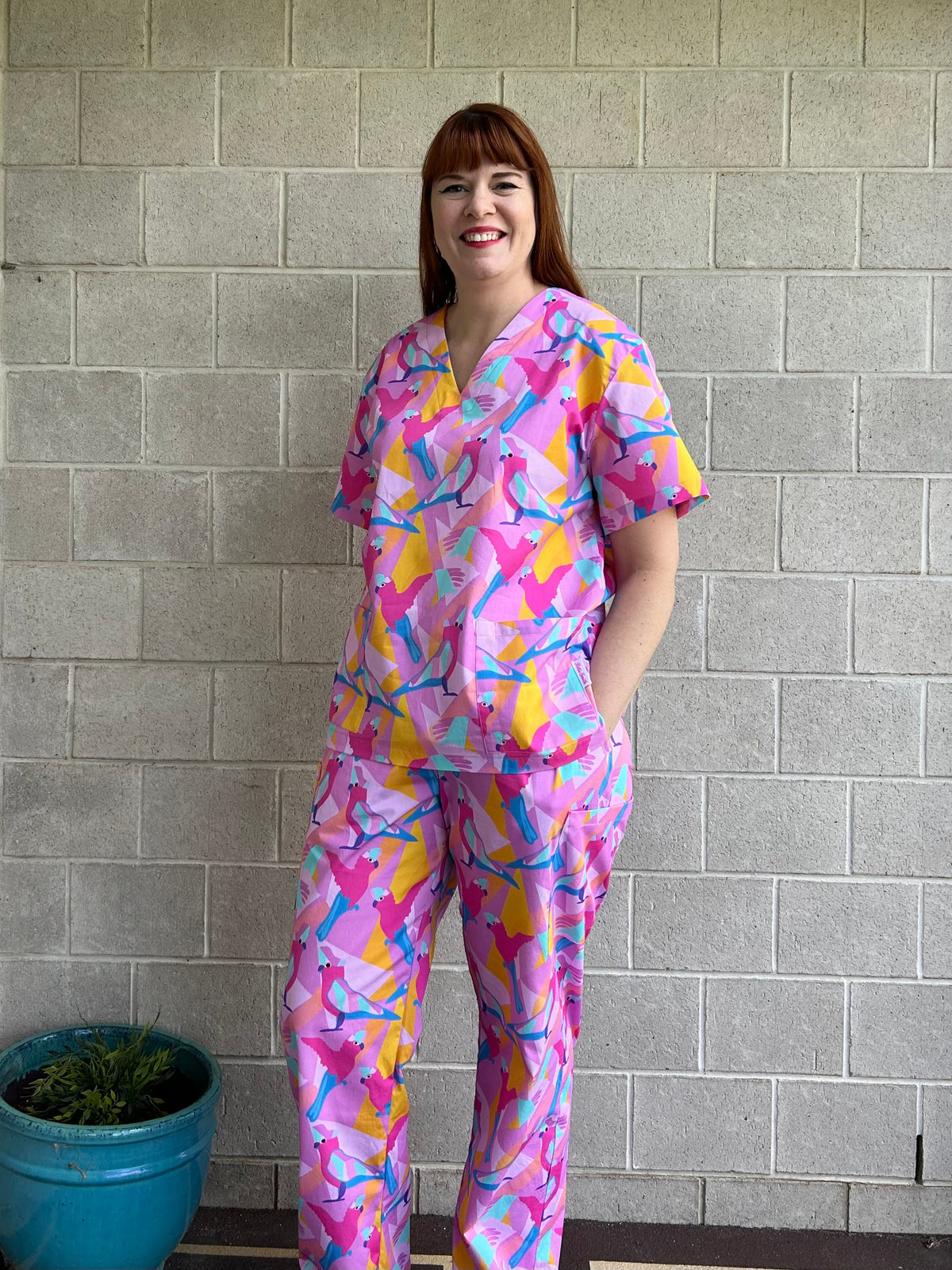 Geo Galahs pink Scrub Set (Pre-order)