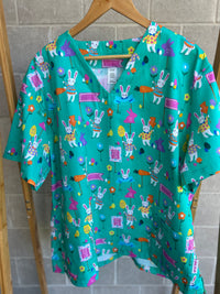 Easter egg hunt scrub top (one left: size XS-XL only)