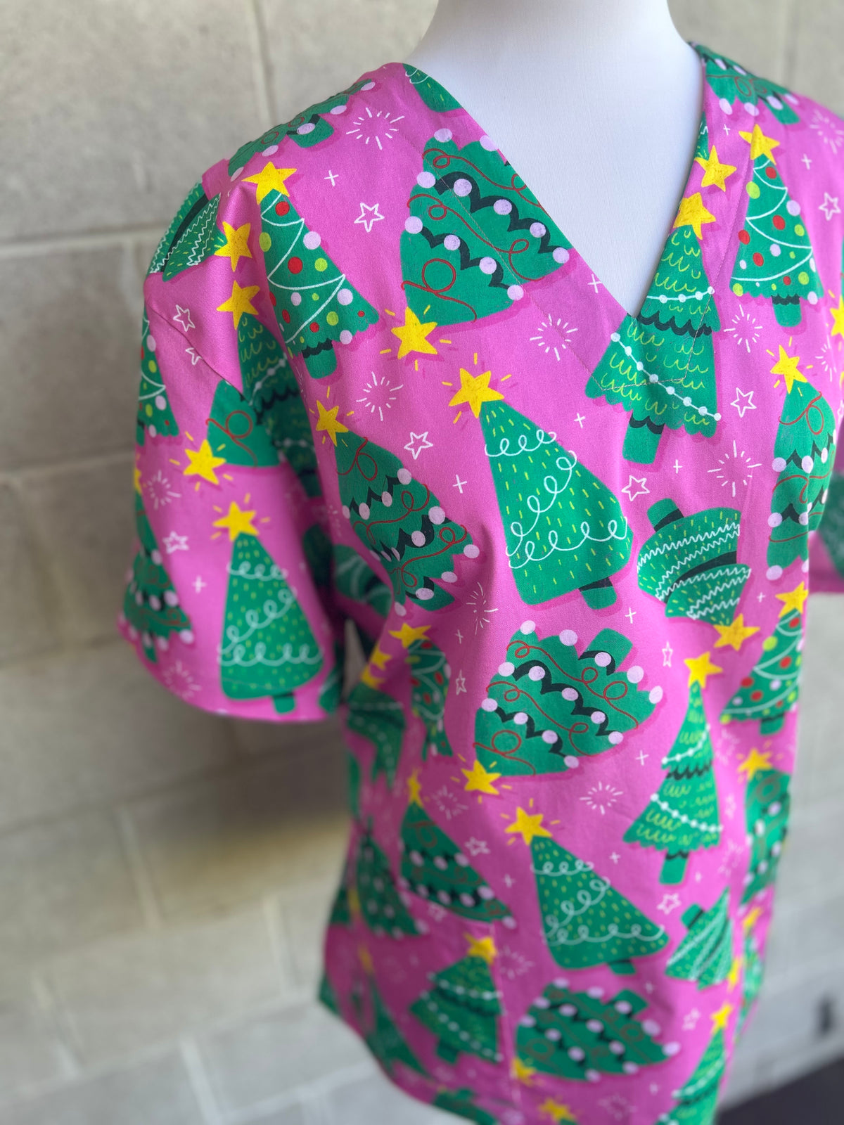 Christmas Trees scrub top