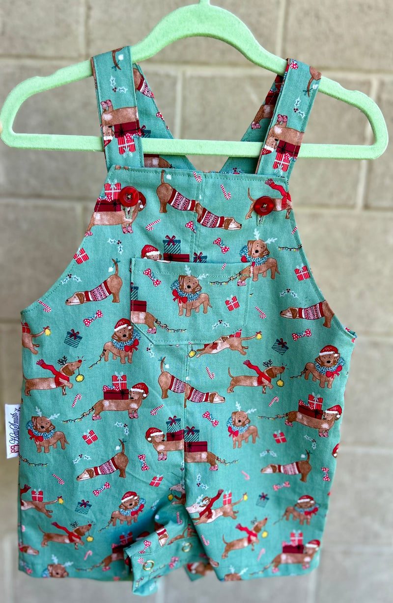 Christmas sausage dog overalls