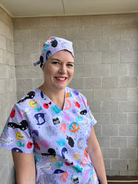 Eras purple Scrub Cap (for long hair)